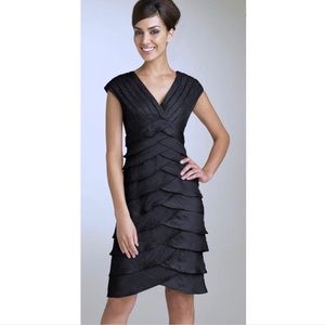 Adrianna Papell Satin Pleat Shutter Dress 4 NWT